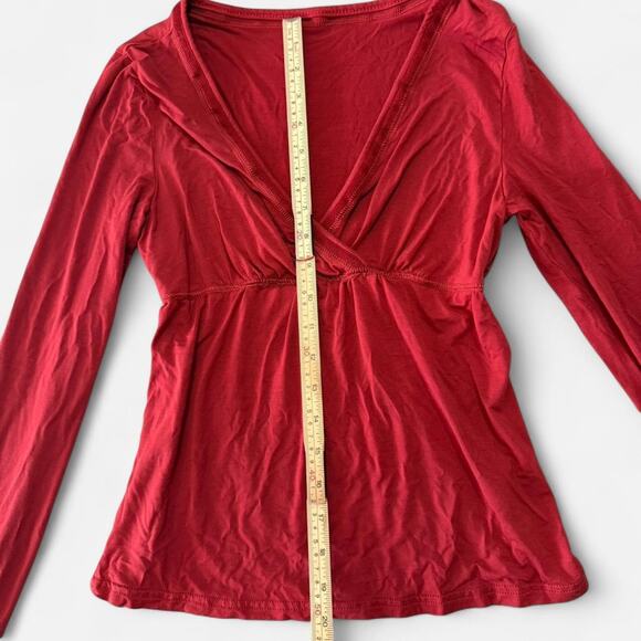 Red long sleeve babydoll style top womens small - Picture 4 of 5